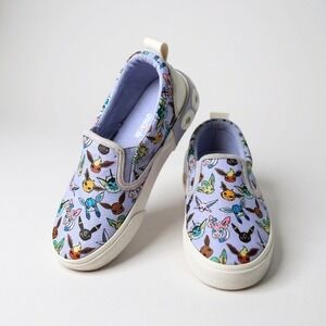 Pokémon Eevee Evolutions Lavender Slip-On Shoes‎ Kids Size 13 Canvas Sneakers